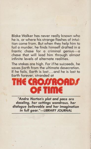 Norton, André: THE CROSSROADS OF TIME