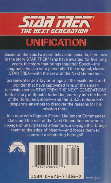 Taylor, Jeri: UNIFICATION